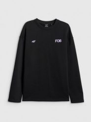 4F Bluza dresowa nierozpinana bez kaptura damska - czarna XL. Czarne bluzy 4f, xl, bez wzorów, z dresówki, bez kaptura. Za 149.99 zł.