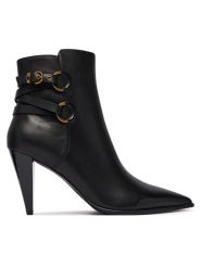 PINKO Botki Vane 01 SD0585P001 Czarny. Czarne botki Pinko, bez wzorów, ze skóry, bez obcasa, na słupku, bez zapięcia. Za 1,399.00 zł.