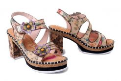 LAURA VITA 0007790 Naomio 16 beige, sandały damskie. Brązowe sandały Laura Vita, bez wzorów, ze skóry, bez obcasa, na obcasie, bez zapięcia. Za 365.42 zł.