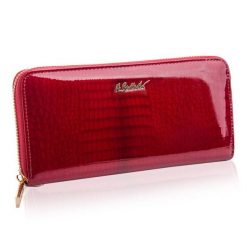 Portfel skórzany BETLEWSKI czerwony BPD-CR-5201. Czerwone portfele Betlewski, bez wzorów, ze skóry. Za 149.99 zł.