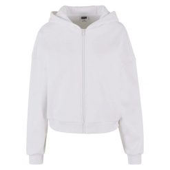 Damska Bluza Z Kapturem Zapinana Na Zamek Błyskawiczny. Białe bluzy Urban Classics, xl, bez wzorów, z kapturem. Za 179.99 zł.