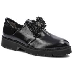 Czarne Półbuty Dwunasty Shoes Damskie Stylowe Buty. Czarne sukienki Dwunasty Shoes, do pracy, na jesień, z aplikacjami, z lakierowanej skóry, biznesowe, bez kołnierzyka, bez ramiączek. Za 271.99 zł.