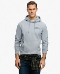 Superdry Bluza z kapturem Athletic Essentials Luźny krój. Niebieskie bluzy Superdry, xl, z aplikacjami, z bawełny, z kapturem. Za 352.05 zł.