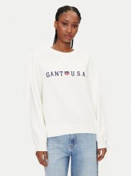 Gant Bluza 4200577 Biały Regular Fit. Białe bluzy GANT, s, bez wzorów, z bawełny, bez kaptura. Za 339.99 zł.
