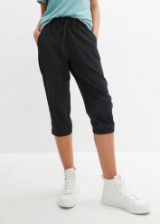Szybko schnące spodnie rybaczki funkcjonalne. Czarne spodnie sportowe bonprix, bez wzorów. Za 139.99 zł.