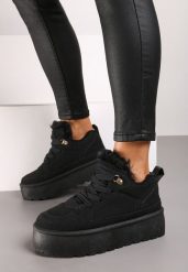 Czarne Sneakersy Vices Stylizowane na Śniegowce na Platformie Obszyte Futerkiem Naleris. Czarne trapery i śniegowce Renee, z futra. Za 84.99 zł.