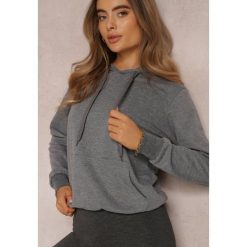 Ciemnoszara Bluza z Kapturem Lemine. Szare bluzy Renee, l, bez wzorów, z dzianiny, z kapturem. W wyprzedaży za 25.99 zł.