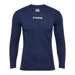 Koszulka z długim rękawem Hummel BL Essential. Niebieskie bluzki Hummel, bez wzorów, sportowe, bez kołnierzyka, bez ramiączek. Za 183.00 zł.