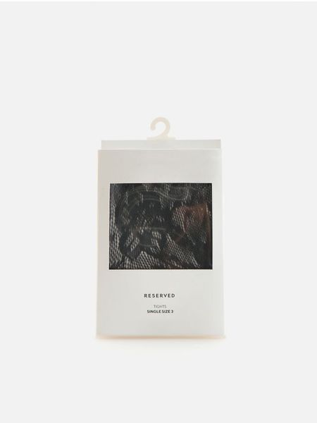Koronkowe rajstopy - szary. Szare rajstopy i pończochy Reserved, bez wzorów, z koronki. Za 49.99 zł.