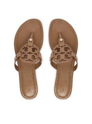 Tory Burch Japonki Miller 151169 Beżowy. Brązowe klapki Tory Burch, bez wzorów, ze skóry, bez obcasa. Za 1,119.00 zł.