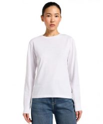 DAMSKA KOSZULKA LEE LS TWIN PACK WHITE, BLACK 112356761. Białe bluzki Lee, m, bez wzorów, bez kołnierzyka, bez ramiączek. Za 129.99 zł.