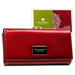 Portfel damski Peterson PTN PH24-FO-1-SH czerwony. Czerwone portfele Peterson, bez wzorów, ze skóry. Za 86.99 zł.