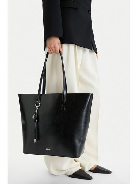 Lasocki Torebka CEO-LSK-X-002-09 Czarny. Czarne shopper Lasocki, bez wzorów, z materiału, bez dodatków. Za 199.99 zł.