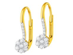 Kolczyki z żółtego złota z brylantami - 0,32 ct - próba 585. Żółte kolczyki Apart, z brylantem, złote. Za 4,590.00 zł.