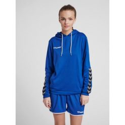 Bluza damska z kapturem Hummel hmlAUTHENTIC Poly. Niebieskie bluzy Hummel, xs, bez wzorów, z dżerseju, z kapturem. Za 176.90 zł.
