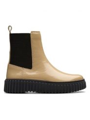 Clarks Skórzane sztyblety "Torhill Maple" w kolorze beżowym rozmiar: 39. Brązowe botki Clarks, bez wzorów, bez obcasa, bez zapięcia. Za 333.81 zł.