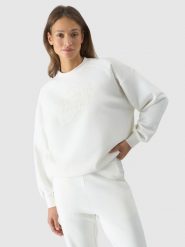 4F Bluza dresowa nierozpinana bez kaptura damska - biała L. Białe bluzy 4f, l, bez wzorów, z bawełny, bez kaptura. W wyprzedaży za 79.99 zł.