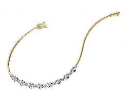Bransoletka z żółtego złota z brylantami - 19 cm - 0,49 ct - próba 585. Żółte bransoletki Apart, z brylantem, złote. Za 10,590.00 zł.