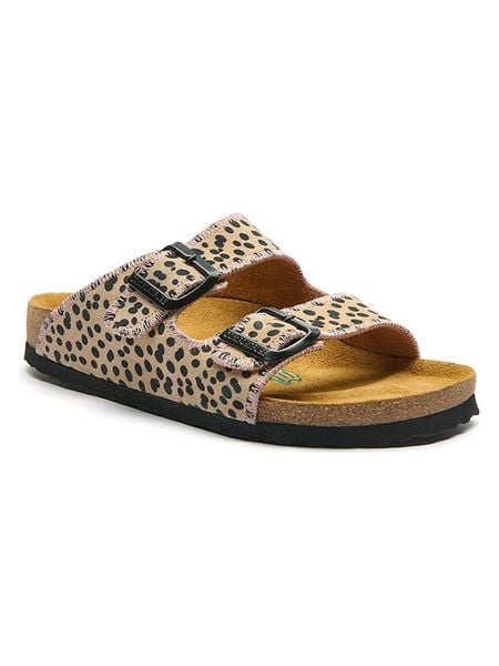 Comfortfusse Skórzane klapki w kolorze beżowym rozmiar: 39. Brązowe klapki Comfortfüße, bez wzorów, z materiału, z otwartym noskiem, bez obcasa. Za 254.95 zł.