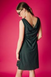 Sukienka z Kamykiem Grafit. Szare sukienki Hultaj Polski, na co dzień, l, bez wzorów, z bawełny, eleganckie, bez kołnierzyka, bez ramiączek, midi, proste. Za 189.00 zł.