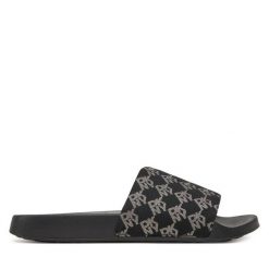 Klapki DKNY. Czarne klapki DKNY, bez wzorów, bez obcasa. Za 159.99 zł.