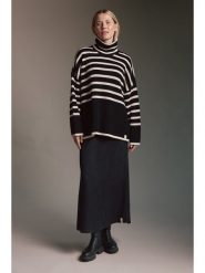 Cotton Candy Golf w kolorze czarno-kremowym rozmiar: XS/S. Czarne golfy Cotton Candy, s, bez wzorów, z bawełny, bez ramiączek. Za 195.77 zł.