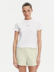 Calvin Klein Jeans T-Shirt Placed Institutional J20J225524 Biały Slim Fit. Białe t-shirty Calvin Klein Jeans, xl, bez wzorów, z bawełny, bez kołnierzyka, bez ramiączek. Za 99.99 zł.