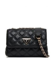 Guess Torebka Giully II Mini HWQG96 73740 Czarny. Czarne torebki klasyczne Guess, z aplikacjami, ze skóry, bez dodatków. Za 549.99 zł.