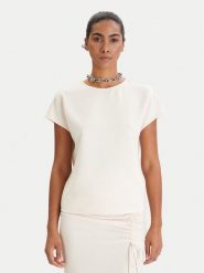 Patrizia Pepe Bluzka 8C0848/A701-W409 Écru Regular Fit. Bluzki Patrizia Pepe, bez wzorów, z syntetyku, bez kołnierzyka, bez ramiączek. Za 829.99 zł.