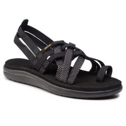 Sandały Teva. Czarne sandały Teva, bez wzorów, sportowe, bez obcasa, bez zapięcia. Za 239.99 zł.