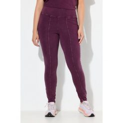 Damskie Legginsy styl vintage wąskie nogawki wysoki stan kieszeń. Czerwone legginsy Ulla Popken, plus size, bez wzorów, z bawełny, z podwyższonym stanem. Za 239.99 zł.