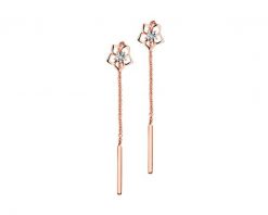 Kolczyki z różowego złota z diamentami - kwiaty - 0,006 ct - próba 375. Czerwone kolczyki Apart, z diamentem, złote. Za 599.00 zł.