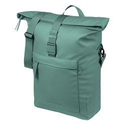 Torba rowerowa Brooklyn MIK Hooks, srebrno-zielona. Niebieskie torby na ramię BASIL, bez wzorów, biznesowe, na ramię, bez dodatków. Za 421.95 zł.