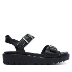 Sandały Ara. Czarne sandały Ara, bez wzorów, bez obcasa, na płaskiej podeszwie, bez zapięcia. Za 429.99 zł.