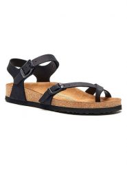 Comfortfusse Skórzane sandały w kolorze czarnym rozmiar: 40. Czarne sandały Comfortfüße, bez wzorów, z materiału, klasyczne, z otwartym noskiem, bez obcasa, bez zapięcia. Za 239.99 zł.