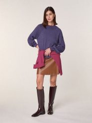 Rodier Wełniany sweter w kolorze fioletowym rozmiar: L. Różowe swetry Rodier, l, bez wzorów, z wełny, bez ramiączek. Za 260.99 zł.