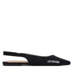 Baleriny LOVE MOSCHINO. Czarne baleriny Love Moschino, bez wzorów, bez obcasa. Za 849.99 zł.