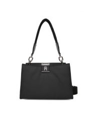 Tommy Hilfiger Torebka Th Her Med Satchel Nylon Sv AW0AW18200 Czarny. Czarne torebki klasyczne TOMMY HILFIGER, bez wzorów, z materiału, bez dodatków. Za 649.99 zł.
