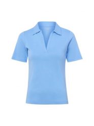 Brookshire koszulka polo Kobiety Dżersej niebieski, L. Niebieskie koszulki polo brookshire, l, bez wzorów, z bawełny, bez kołnierzyka, bez ramiączek. Za 79.95 zł.