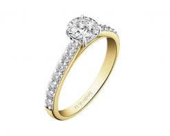 Pierścionek z żółtego i białego złota z brylantami - 0,52 ct - próba 585. Białe pierścionki Apart, z brylantem, złote. Za 9,990.00 zł.