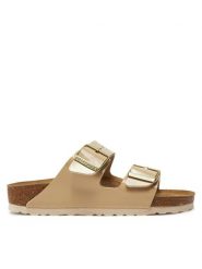 Birkenstock Klapki Arizona Bf 1013070 Beżowy. Brązowe klapki Birkenstock, bez wzorów, ze skóry, bez obcasa. Za 404.99 zł.
