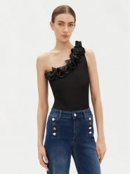 Fracomina Bluzka FR25ST2018J46301 Czarny Regular Fit. Czarne bluzki Fracomina, xs, bez wzorów, z syntetyku, bez kołnierzyka, bez ramiączek. Za 199.99 zł.