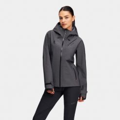 Kurtka trekkingowa hardshell damska Alpinus Gingera. Czarne kurtki sportowe Alpinus, xs, bez wzorów, z hardshellu, bez kaptura, trekkingowe. Za 599.00 zł.