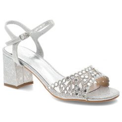 Sandały damskie S.Barskie, cholewka ze skóry ekologicznej z metalicznym wykończeniem pasek wokół kostki z regulacją, srebrne, SR61-0103. Szare sandały S.BARSKI, bez wzorów, ze skóry ekologicznej, bez obcasa, na obcasie, bez zapięcia. Za 199.00 zł.