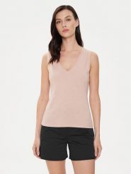 Sisley Top 3I1XLH00S Różowy Regular Fit. Czerwone topy Sisley, l, bez wzorów, z bawełny, bez kołnierzyka, bez ramiączek. Za 69.99 zł.