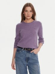 Tommy Hilfiger Sweter WW0WW40264 Fioletowy Regular Fit. Fioletowe swetry TOMMY HILFIGER, xxl, bez wzorów, z wełny, bez ramiączek. Za 519.99 zł.