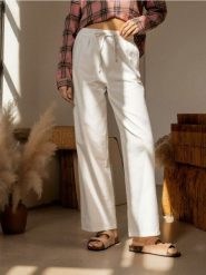 Jeansy wide leg - biały. Białe jeansy Sinsay, l, bez wzorów. Za 49.99 zł.