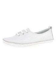 Andrea Conti Skórzane trzewiki w kolorze białym rozmiar: 43. Białe półbuty sznurowane Andrea Conti, bez wzorów, eleganckie, bez obcasa, bez zapięcia. Za 125.95 zł.