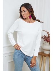 So Cachemire Sweter "Ianaz" w kolorze kremowym rozmiar: M. Brązowe swetry So Cachemire, m, bez wzorów, ze splotem, bez ramiączek. Za 131.12 zł.