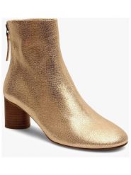 Bisgaard Skórzane botki w kolorze złotym rozmiar: 36. Żółte botki bisgaard, bez wzorów, bez obcasa, bez zapięcia. Za 291.51 zł.